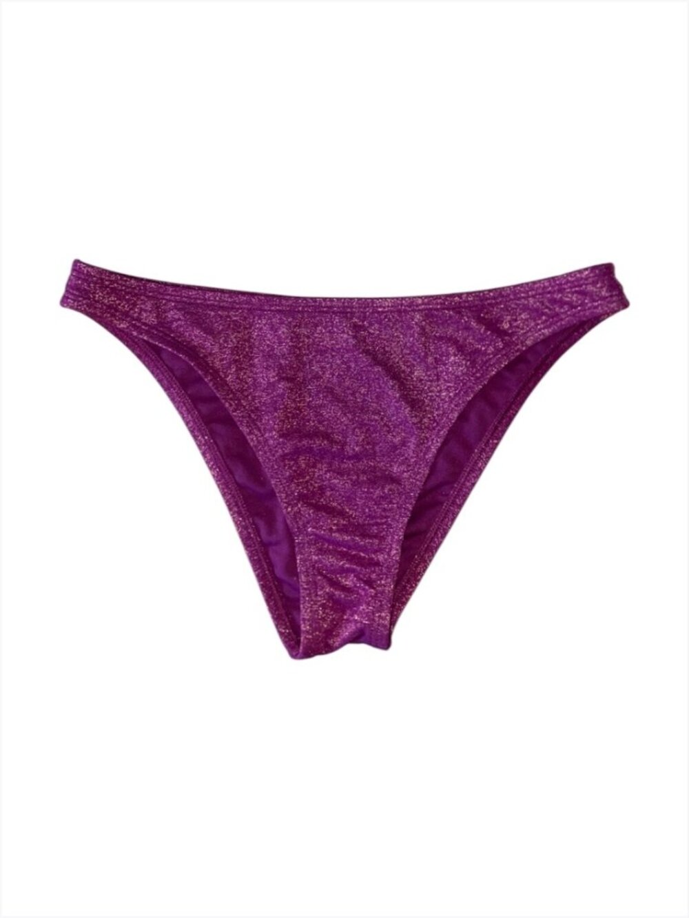 Shade & Shore Women's Purple Metallic Shimmer Bikini Swim Bottoms, M